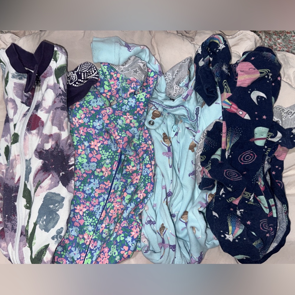Floral and Patterned Pajama Set